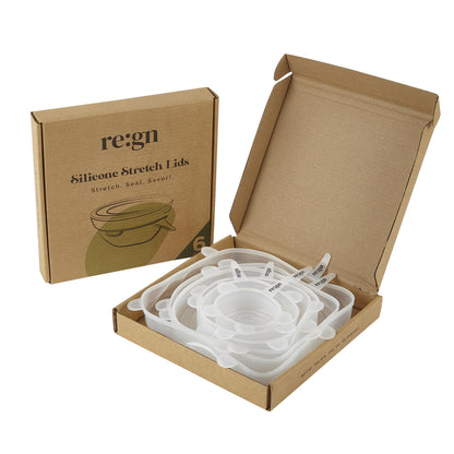 Set of 6 Reusable Silicone Lids