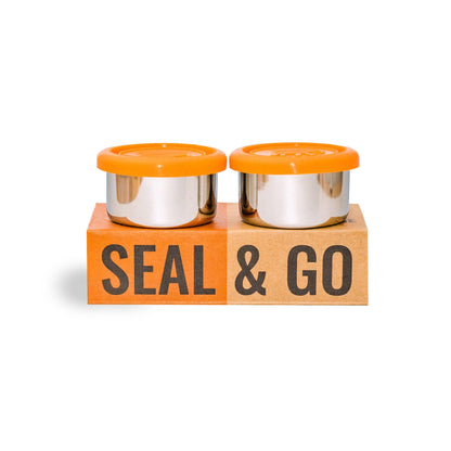 Elephant Box Seal & Go Leakproof Stainless Steel Dressing Pot Pair