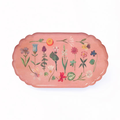 Roomytown Scalloped Edge Enamel Trinket Tray - Festival of Flowers