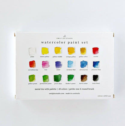 Watercolour Paint Set 18 Colours with Brush Included