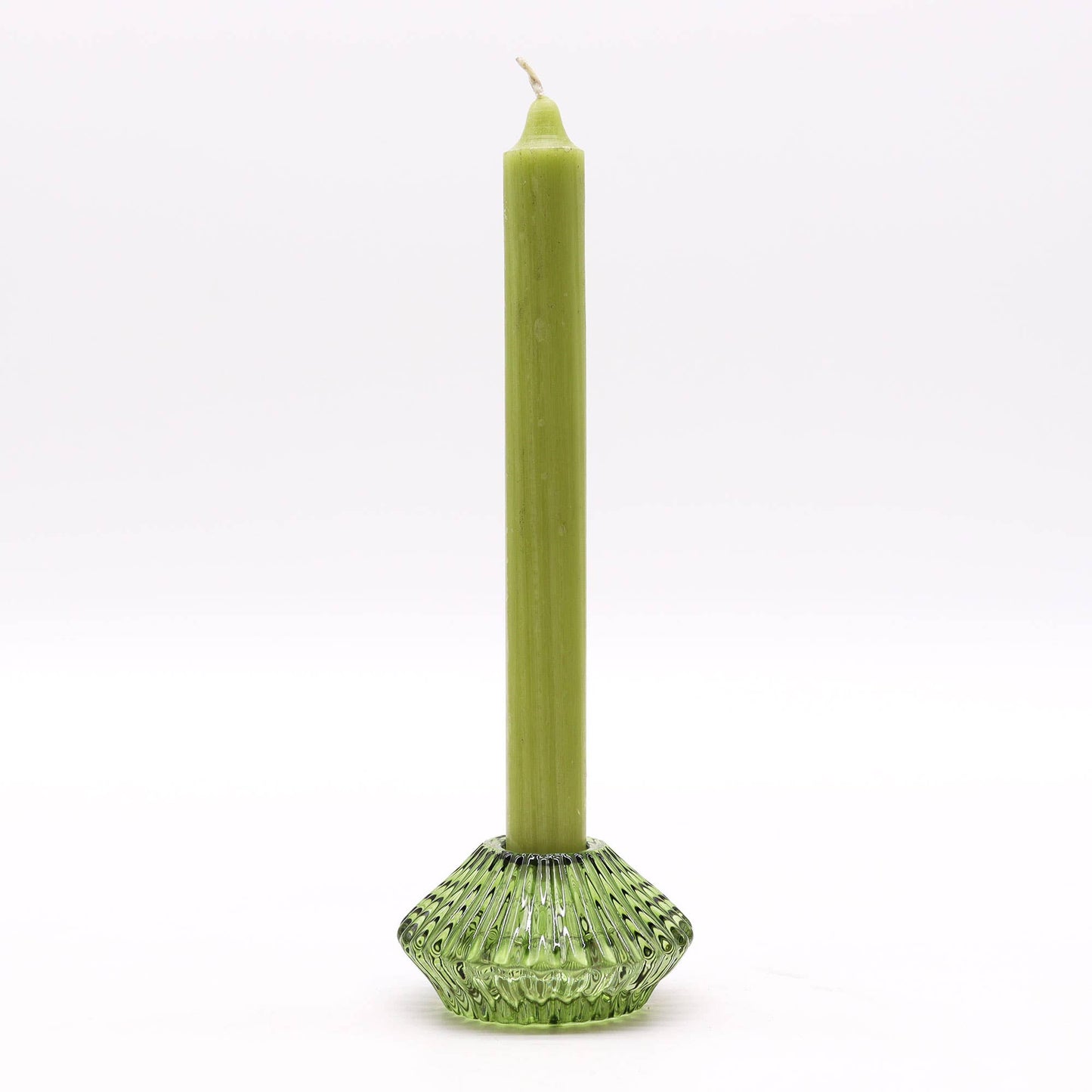 Emerald Glass Candle & Tealight Holder