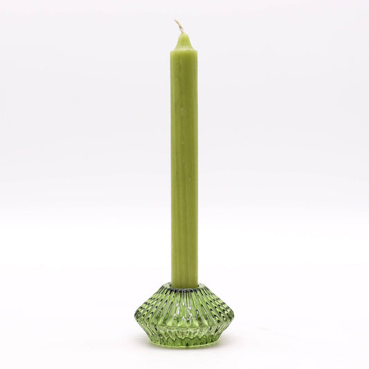 Emerald Glass Candle & Tealight Holder