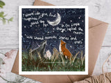 ‘Simple Things’ Greeting Card - Fox Under The Moon