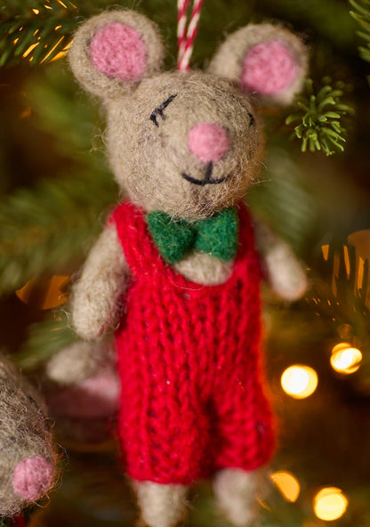 Mr & Mrs Mouse - Felt Christmas Mice Decorations