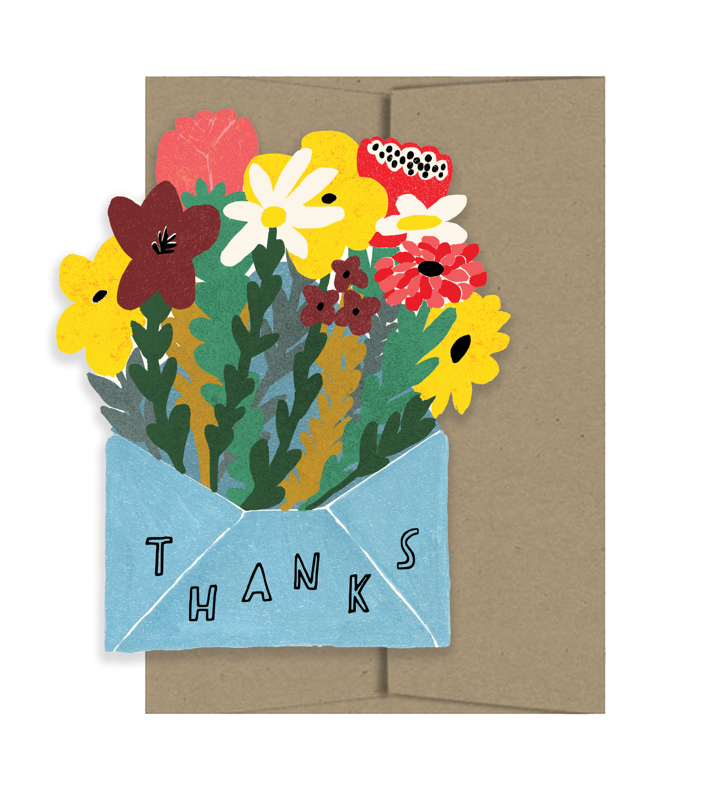 ‘THANKS’ Envelope filled with Flowers