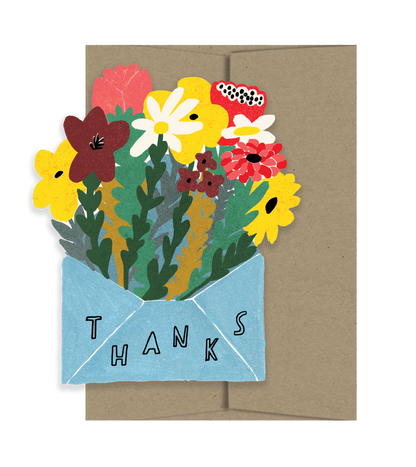 ‘THANKS’ Envelope filled with Flowers