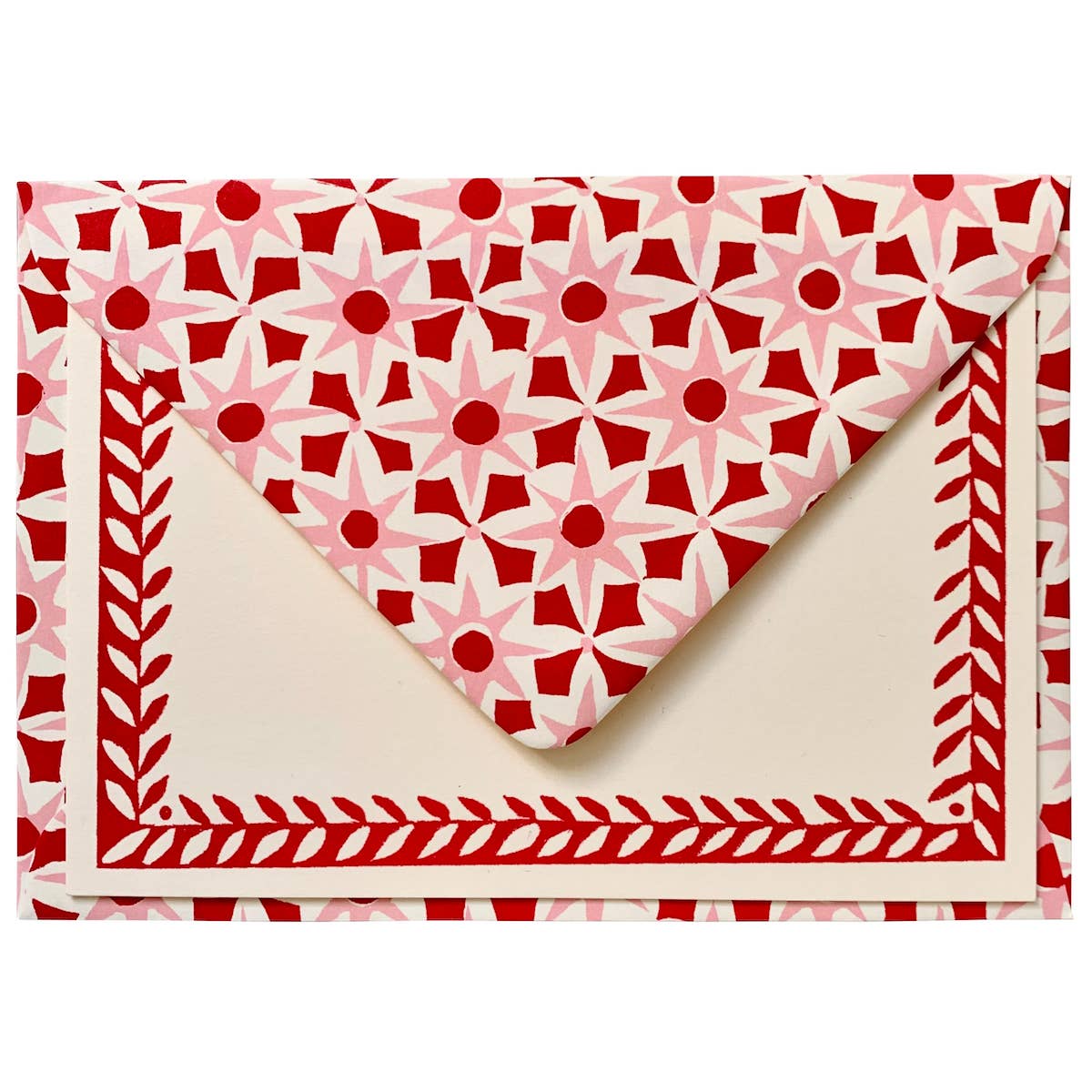Postcard Ruffle Edges 10 Postcards with Patterned Border in Crimson – SW Coast Refills