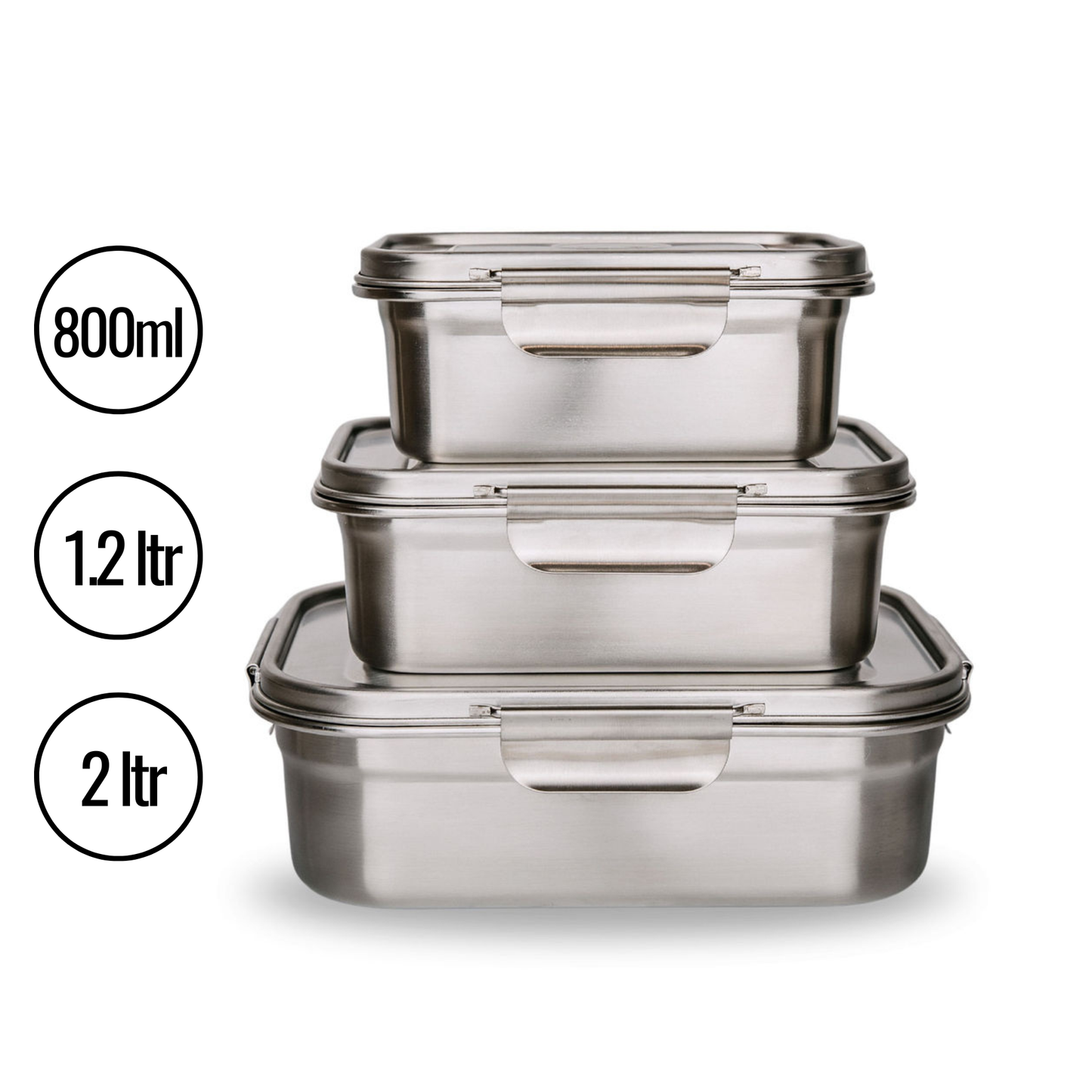 Clip & Seal Stainless Steel Lunchbox - Small / Medium /Large