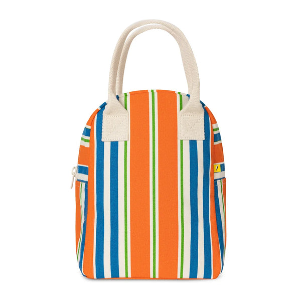 Fluf Organic Cotton Zipper Lunch Bag Varsity Stripe