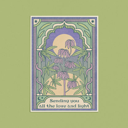 Sending Love + Light Greeting Card