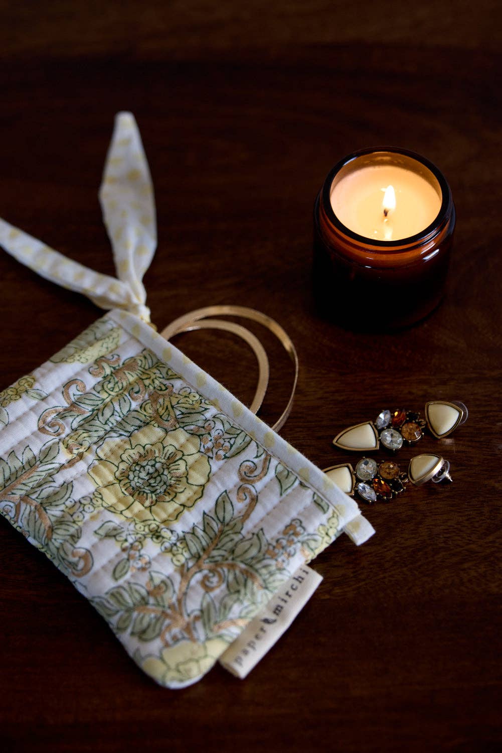 Organic Cotton ‘Buttercream’  Floral Pouch Duo