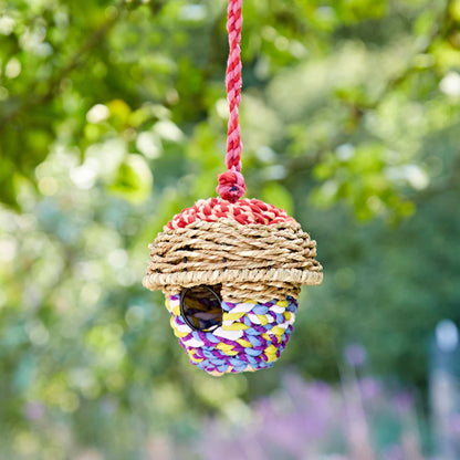 Handmade Acorn Recycled Cotton Birdhouse