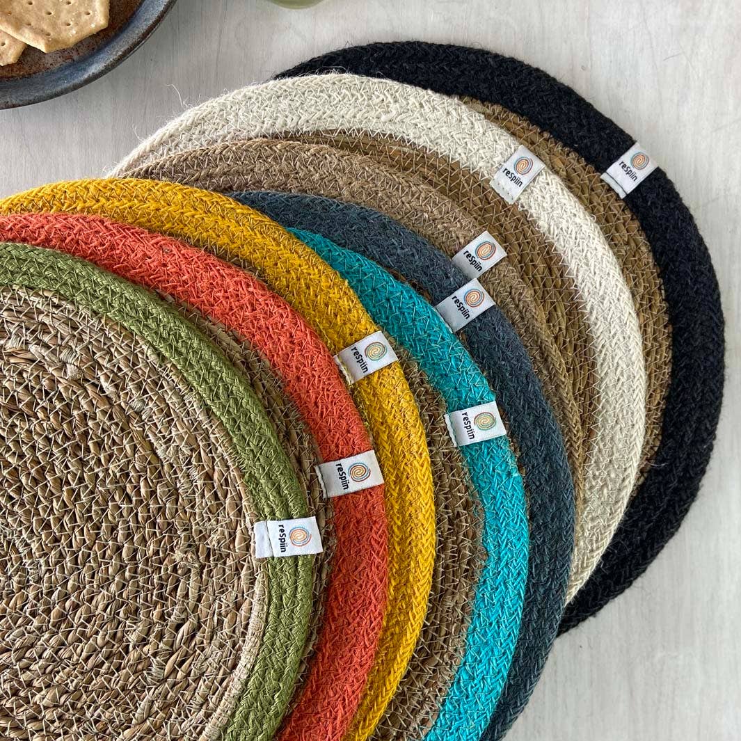 ReSpiin Set of 6 Seagrass & Jute Tablemats