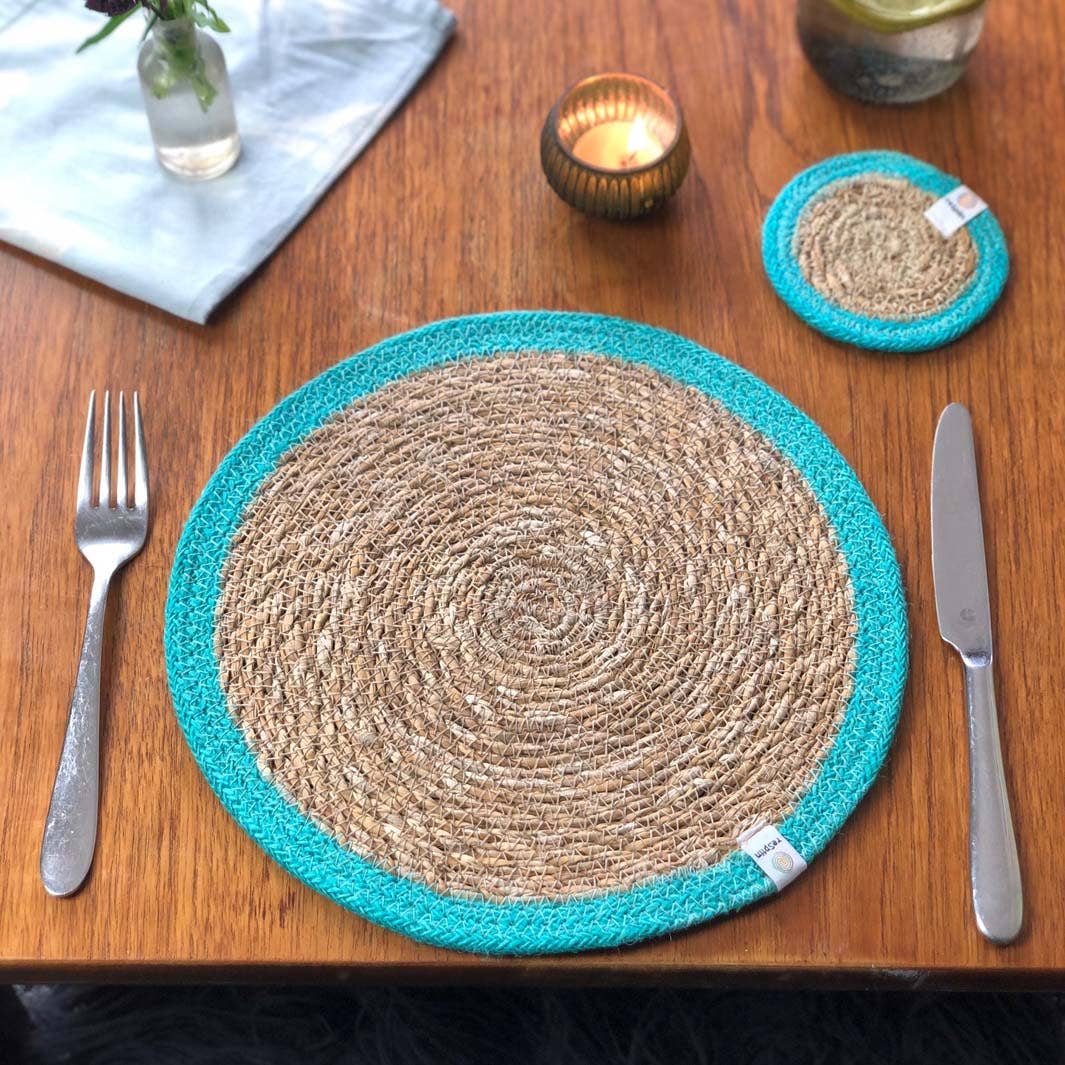 ReSpiin Set of 6 Seagrass & Jute Tablemats