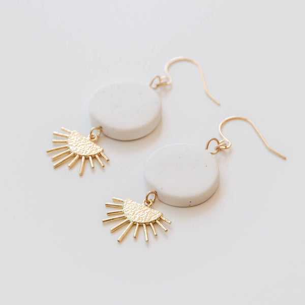 Oat Speckle Sunset Drop Earrings