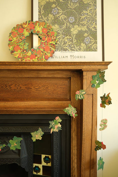 Holly and Ivy Printed Paper Sewn Garland