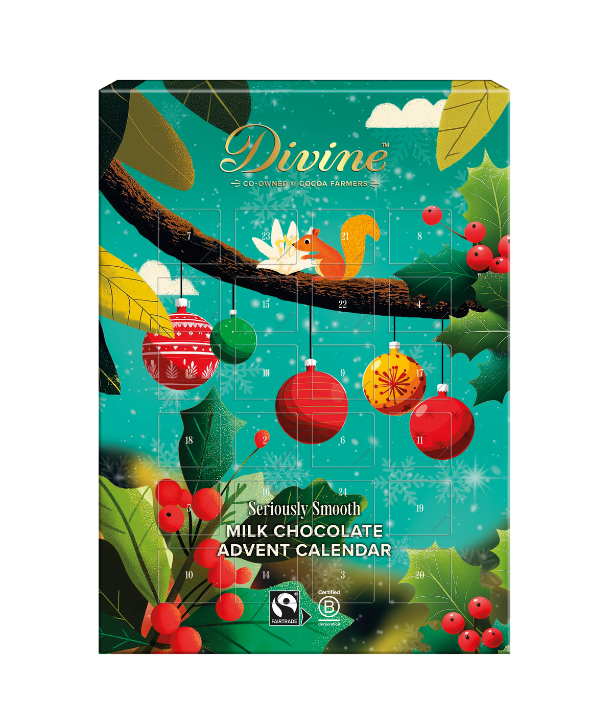 Divine Chocolate Fairtrade Milk Chocolate Advent Calendar