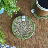 Round Seagrass & Jute Coaster