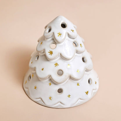 White Christmas Tree Tea Light Holder
