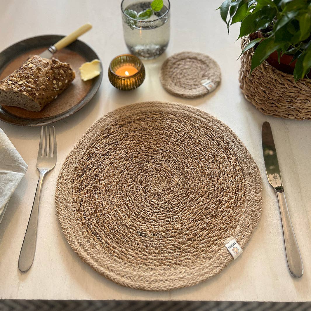 ReSpiin Set of 6 Seagrass & Jute Tablemats - Naturals | Sustainable
