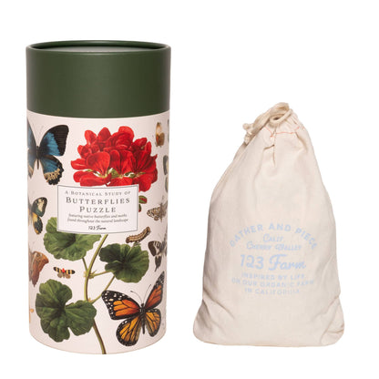500 Piece Vintage Butterflies Jigsaw Puzzle in Gift Tube