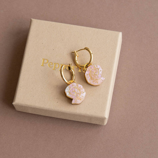 Ammonite Hoop Earrings