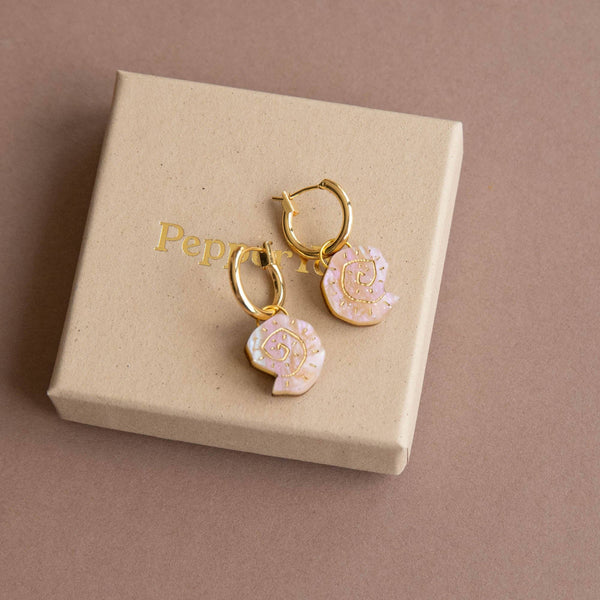 Ammonite Hoop Earrings