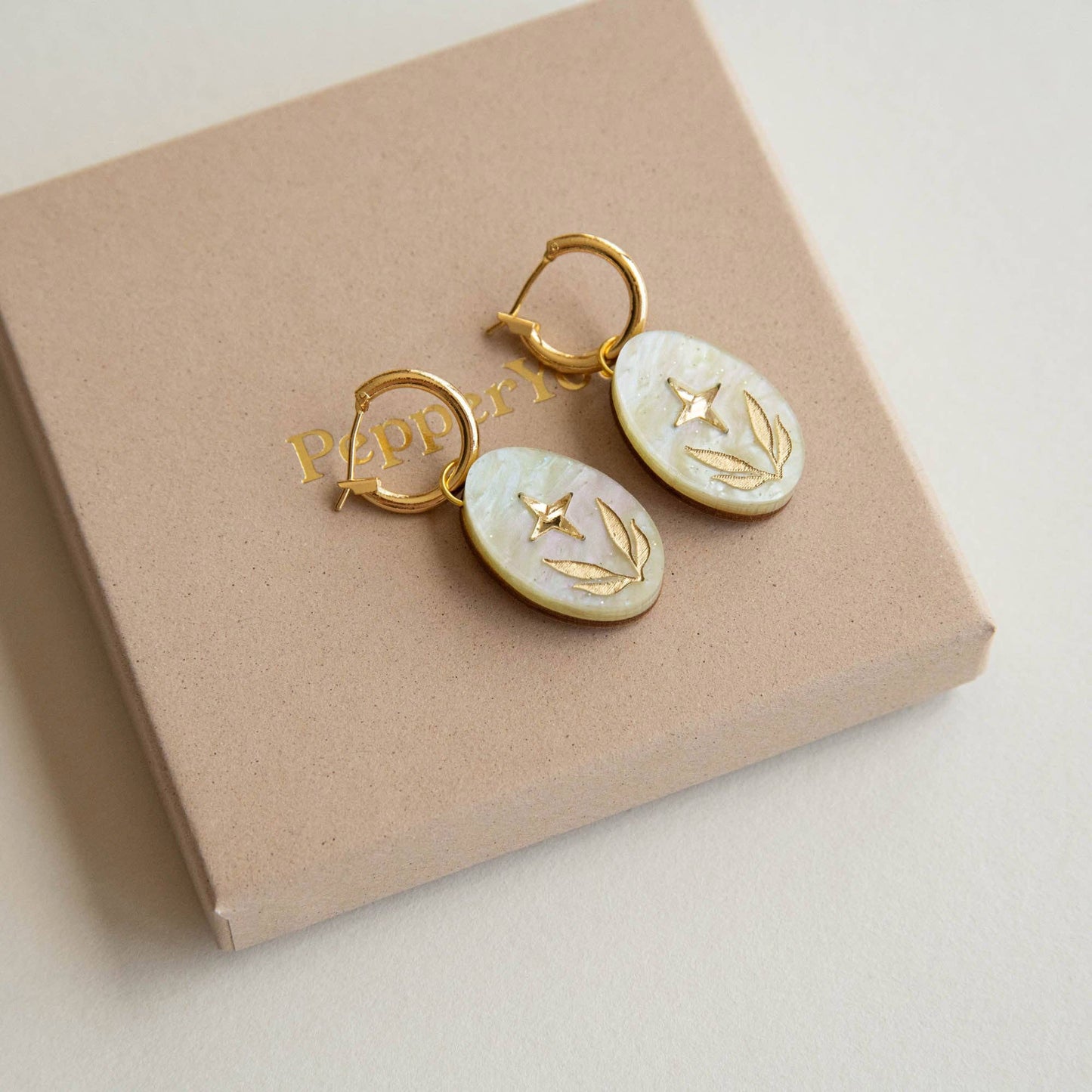 Celestial Oval Hoop Earrings