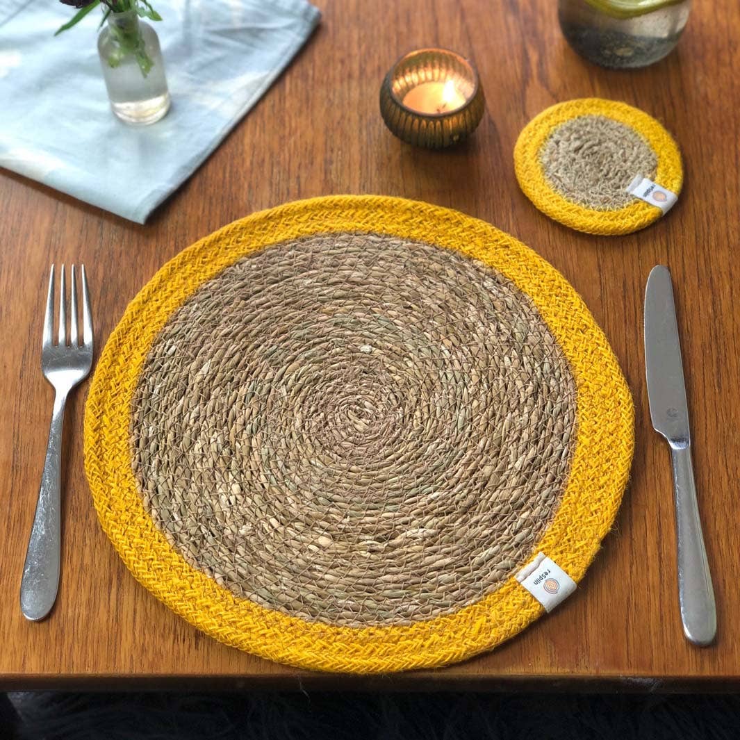 ReSpiin Set of 6 Seagrass & Jute Tablemats