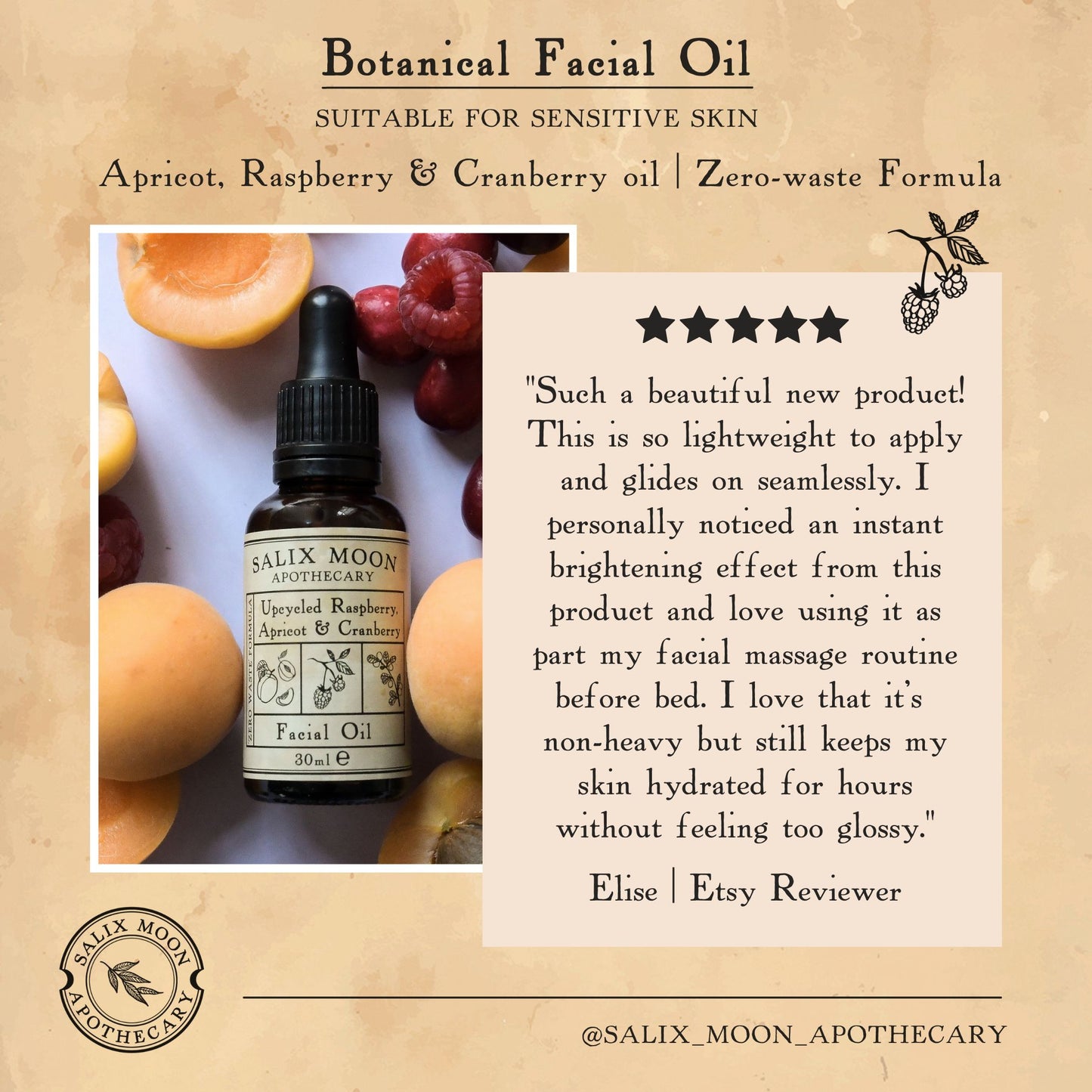 Botanical Facial Oil for Sensitive Skin - Zero Waste Formula