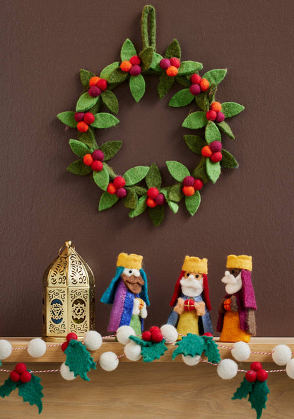 Small Foliage + Berry Felt Wreath