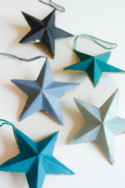 East End Press Set of Five Star Ornaments