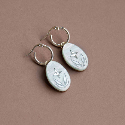 Celestial Oval Hoop Earrings