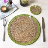 Round Seagrass & Jute Coaster