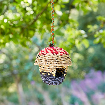 Handmade Acorn Recycled Cotton Birdhouse