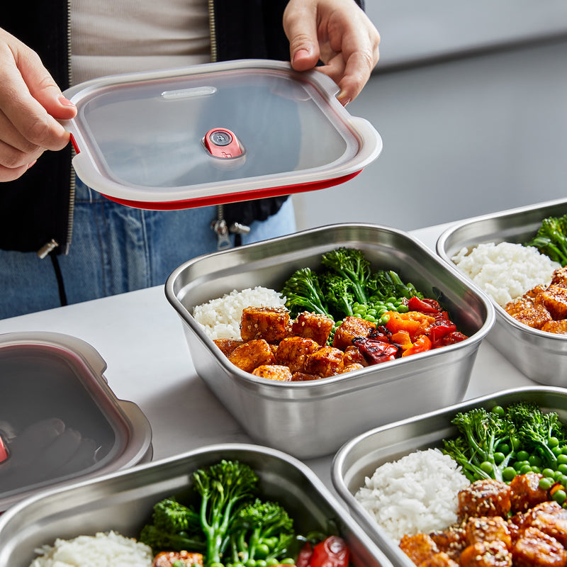 Black+Blum Large Meal Prep Box Square -  Microwaveable Multifunction Stainless Steel