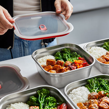 Black+Blum Large Meal Prep Box Square -  Microwaveable Multifunction Stainless Steel