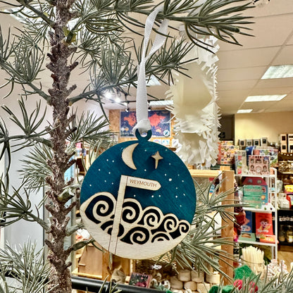 ‘Weymouth’ ‘Dorset’ or ‘Portland’ Signpost Christmas Decoration