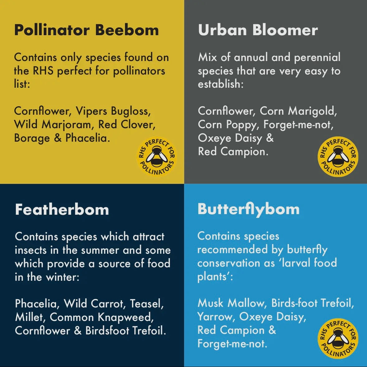 Birds, Bees & Butterflies 4 Pk Seedbom Wildflower Gift Set