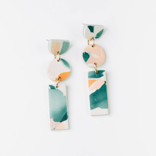 Lagoon Watercolour Cairn Stack Earrings