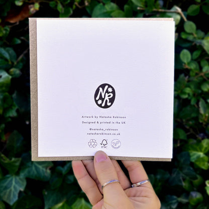 ‘Charmouth Chilly Dippers’ Dorset Linocut Art Card