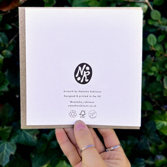 ‘Seabird Migration Over Portland Bill’  Dorset Linocut Art Card