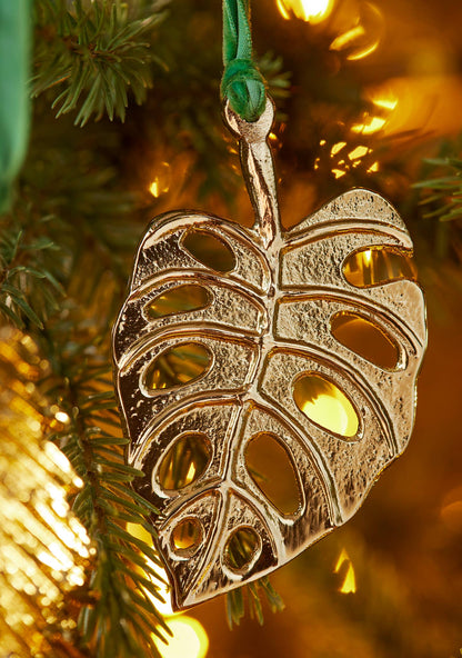 Gold Metal Botanical Leaf Decoration - Set of 3