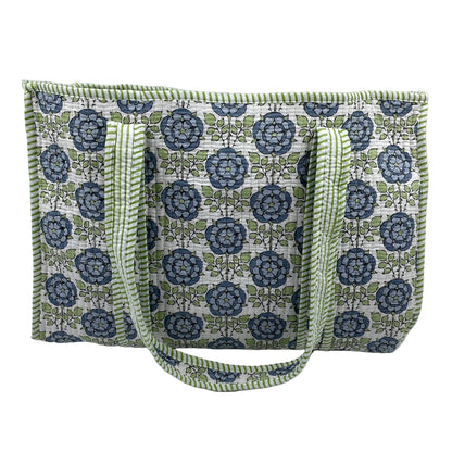 Delphine Quilted Cotton Tote Bag