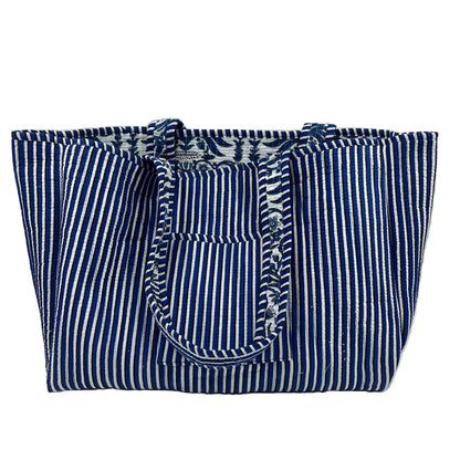 100% Cotton Kantha Quilted Boho Reversible (Small) Tote Bag