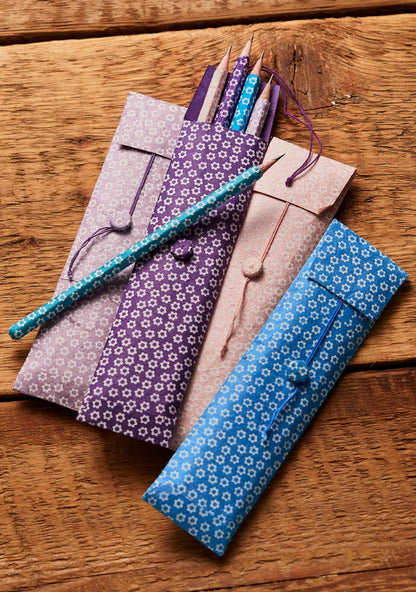 5 Flower Lokta Paper Pencils In Packet