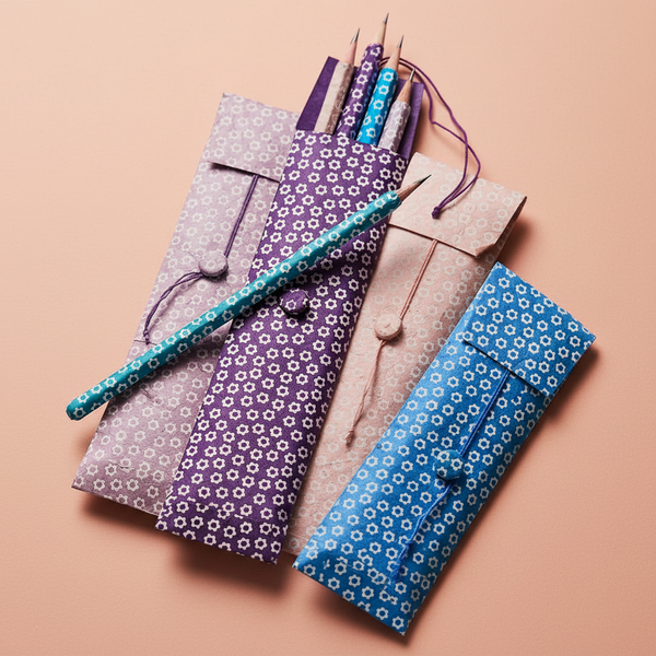 5 Flower Lokta Paper Pencils In Packet