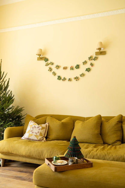 Holly and Ivy Printed Paper Sewn Garland