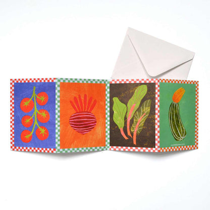 Vegetable Patch Concertina Greeting Card