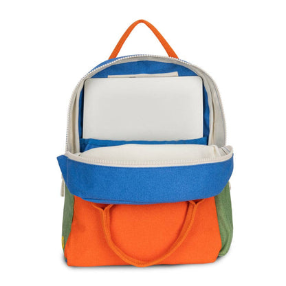 Fluf B Pack Jr Organic Cotton Kids Backpack Cobalt Orange